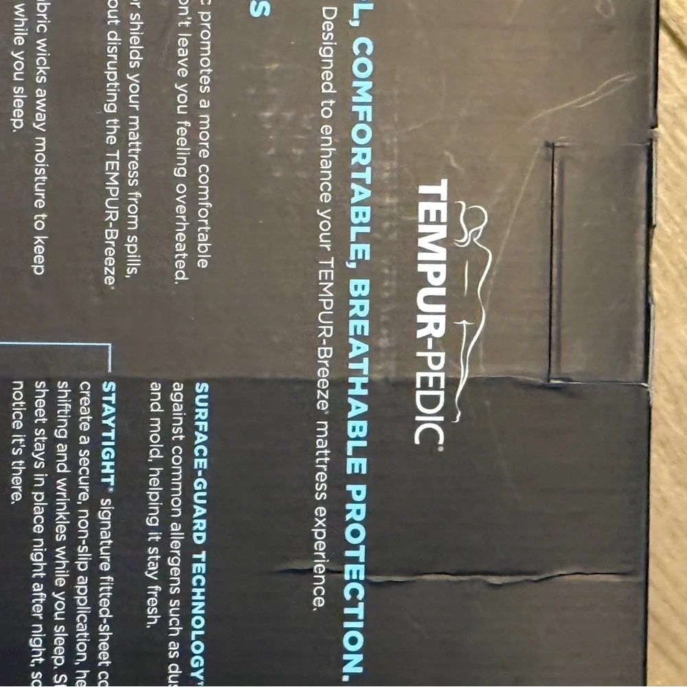 TEMPUR-Pedic Breeze Mattress Protector SPLIT king NWT